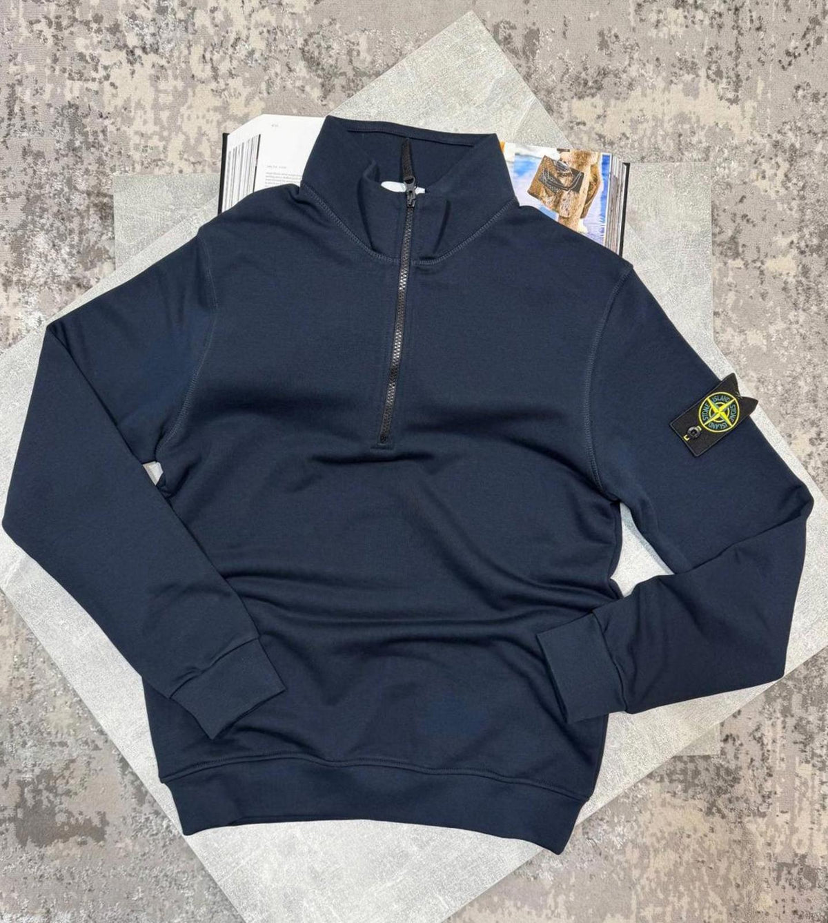 stone island quarter zip navy xxl