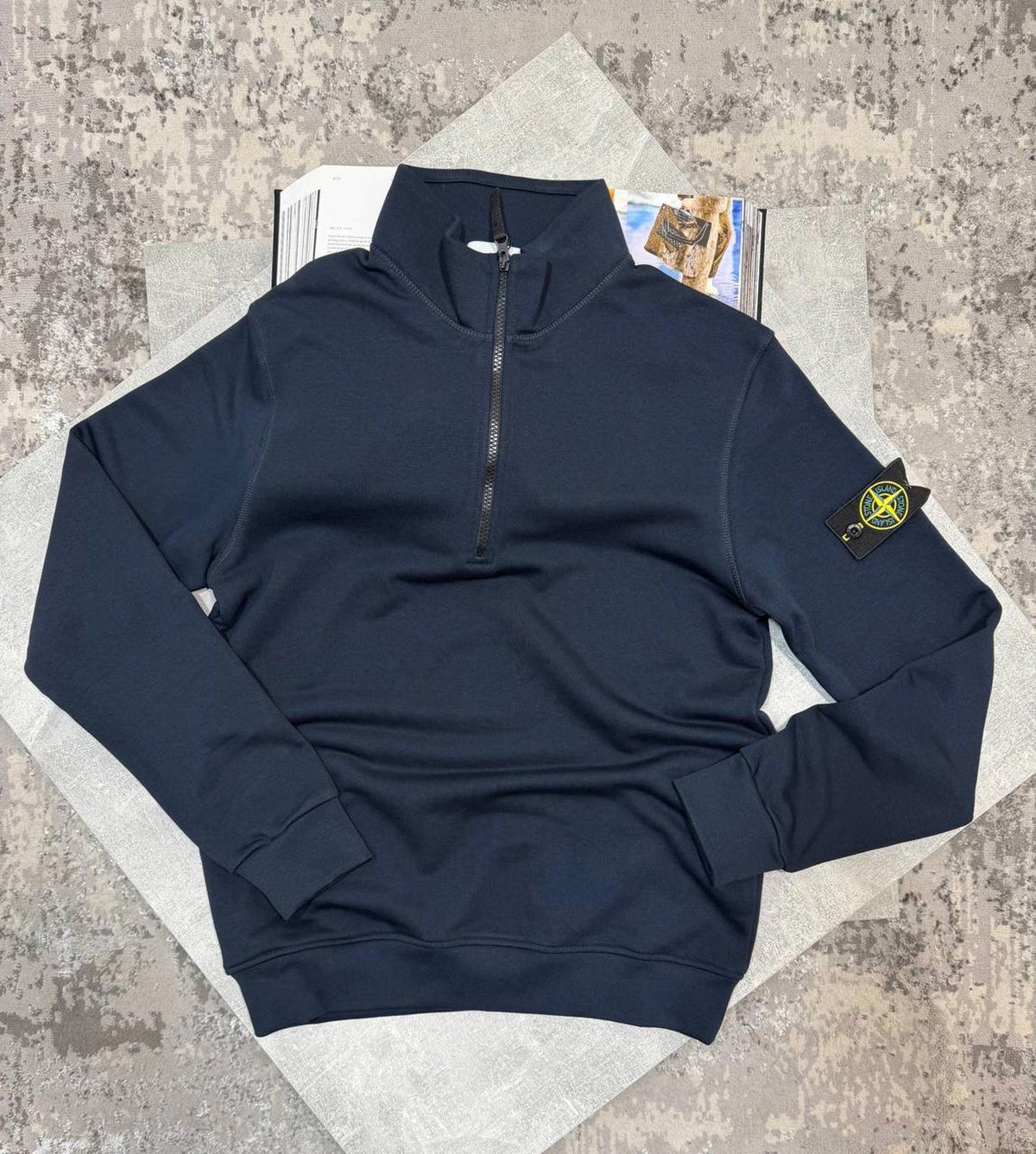 stone island quarter zip navy XL