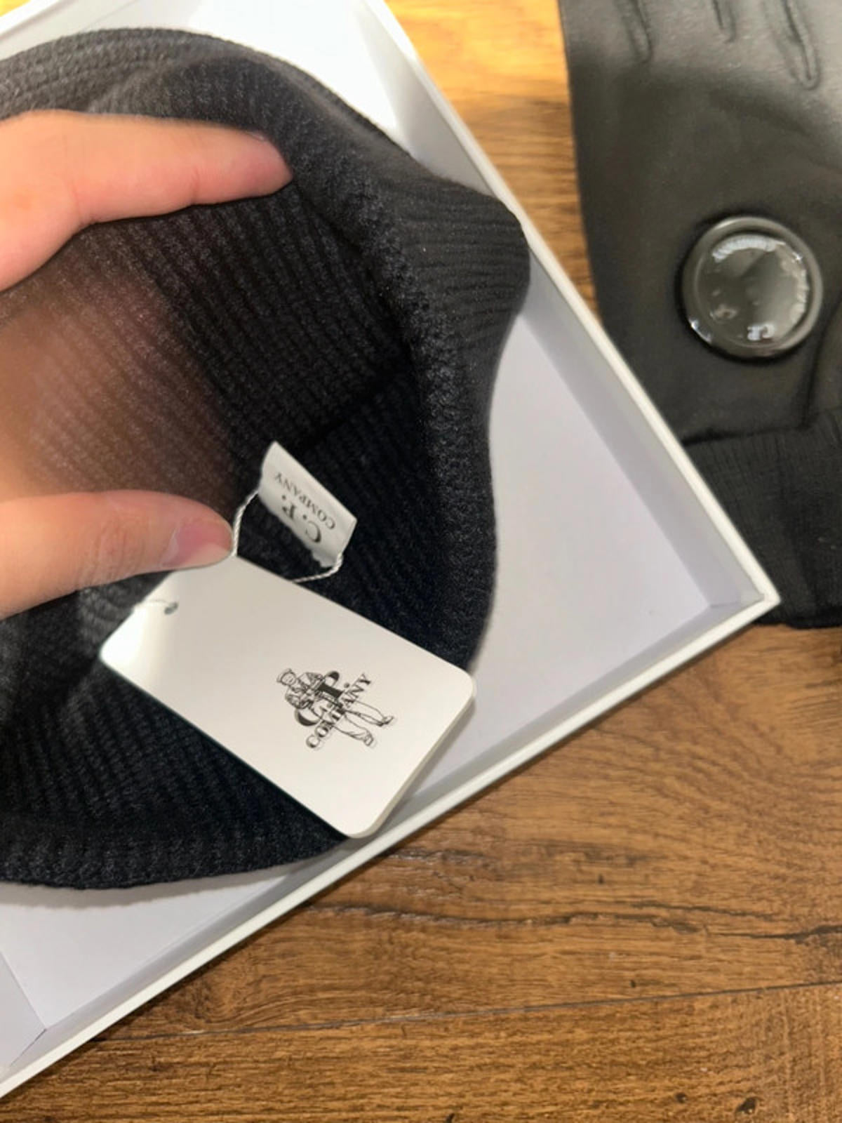 cp company hat and glove set