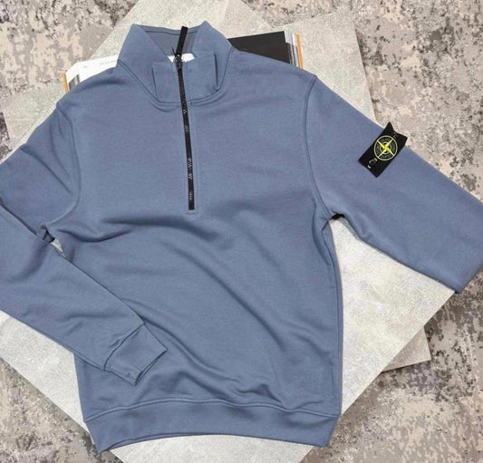 stone island quarter zip light blue XXL