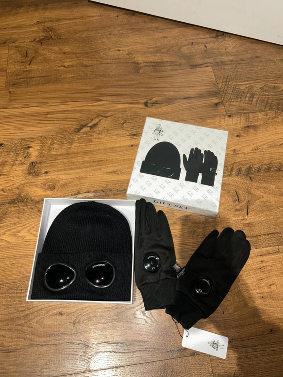 cp company hat and glove set