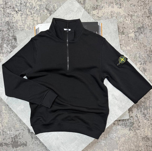stone island quarter zip black small