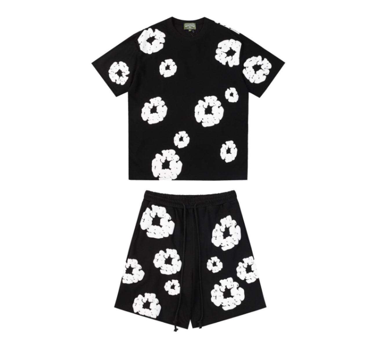 PG Denim Tears Wreath Graphic Short Set **BLACK**