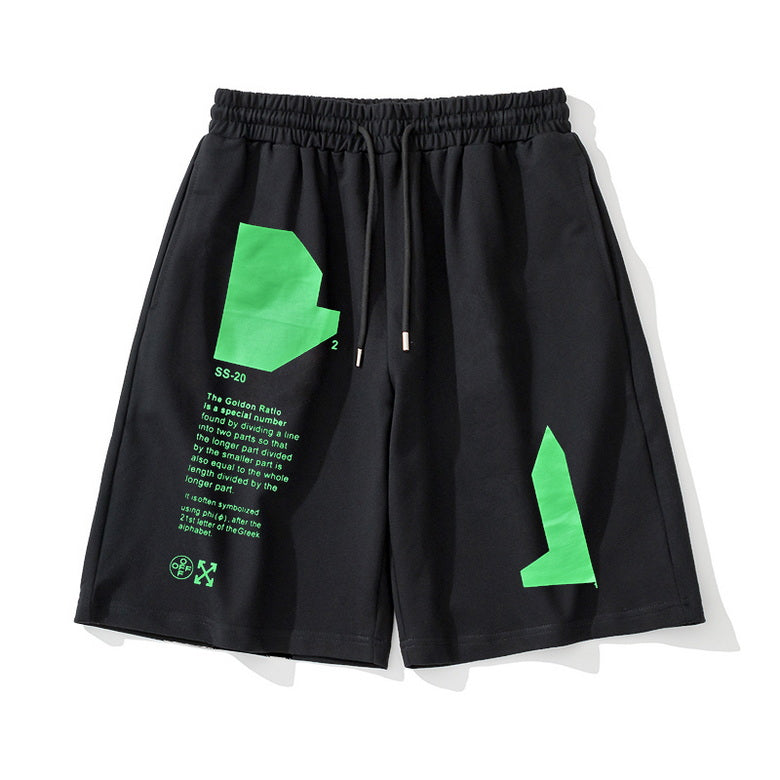 Off W Black/Green Shorts