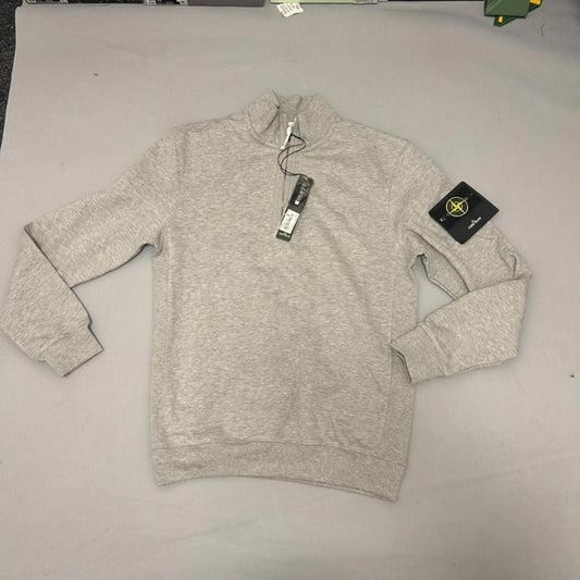 stone island quarter zip grey large