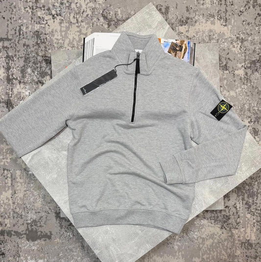 stone island quarter zip grey small