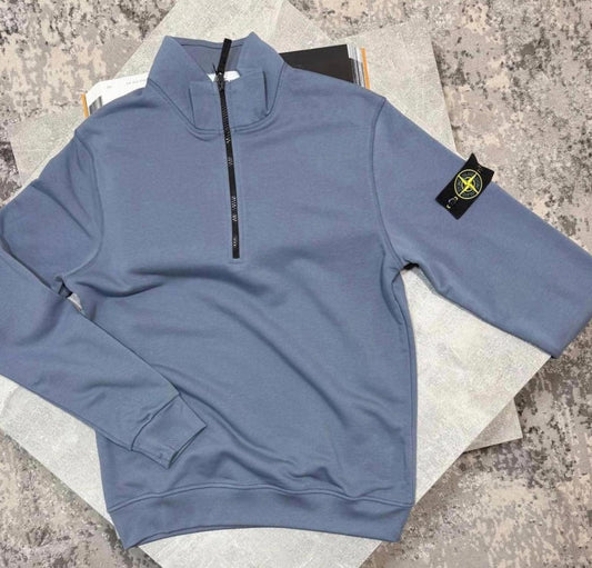 stone island quarter zip light blue XL