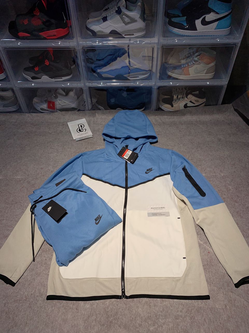 TECH FLEECE JACKET ONLY BLUE/WHITE